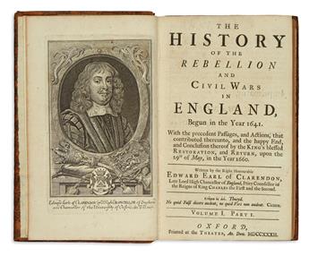 CLARENDON, EDWARD HYDE, first Earl of. The History of the Rebellion and Civil Wars in England.  3 vols. in 6.  1732